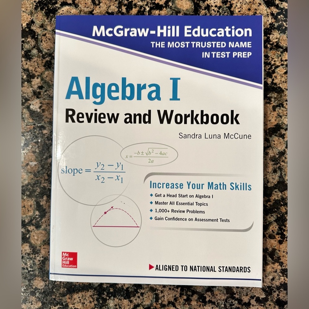 Algebra I Review and Workbook, ISBN#9781260128949